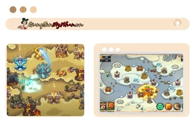 Bản đồ và cấp độ thử thách trong Nighty Knight: Frontier War TD