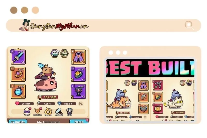 Hệ thống trang bị và cách tối ưu nhân vật Capybara