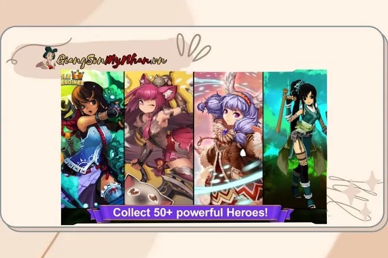 Hệ thống anh hùng và kỹ năng trong Idle Heroiness